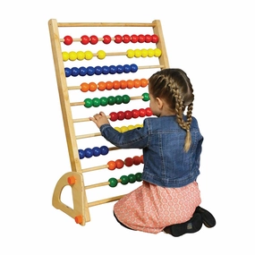 Constructive Playthings - WOW-04 Giant Standing Abacus, Oversized Wood Counting Frame for Kids