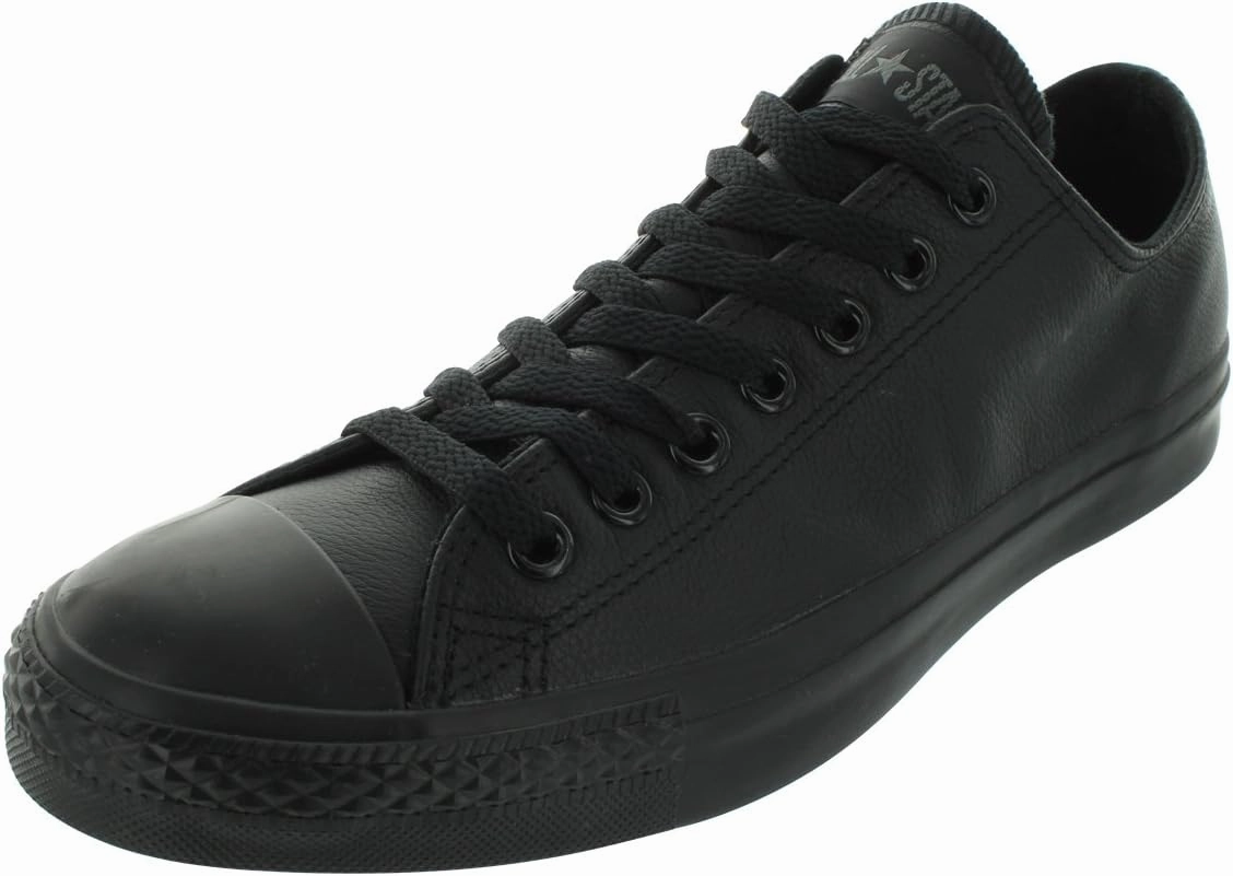 Converse Unisex Chuck Taylor® All Star® Leather Ox Black Monochrome Men's 8, Women's 10 Medium