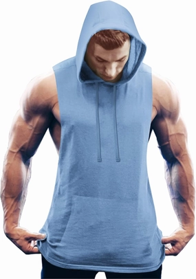 COOFANDY Men's Workout Hooded Tank Tops Bodybuilding Muscle Cut Off T Shirt Sleeveless Gym Hoodies