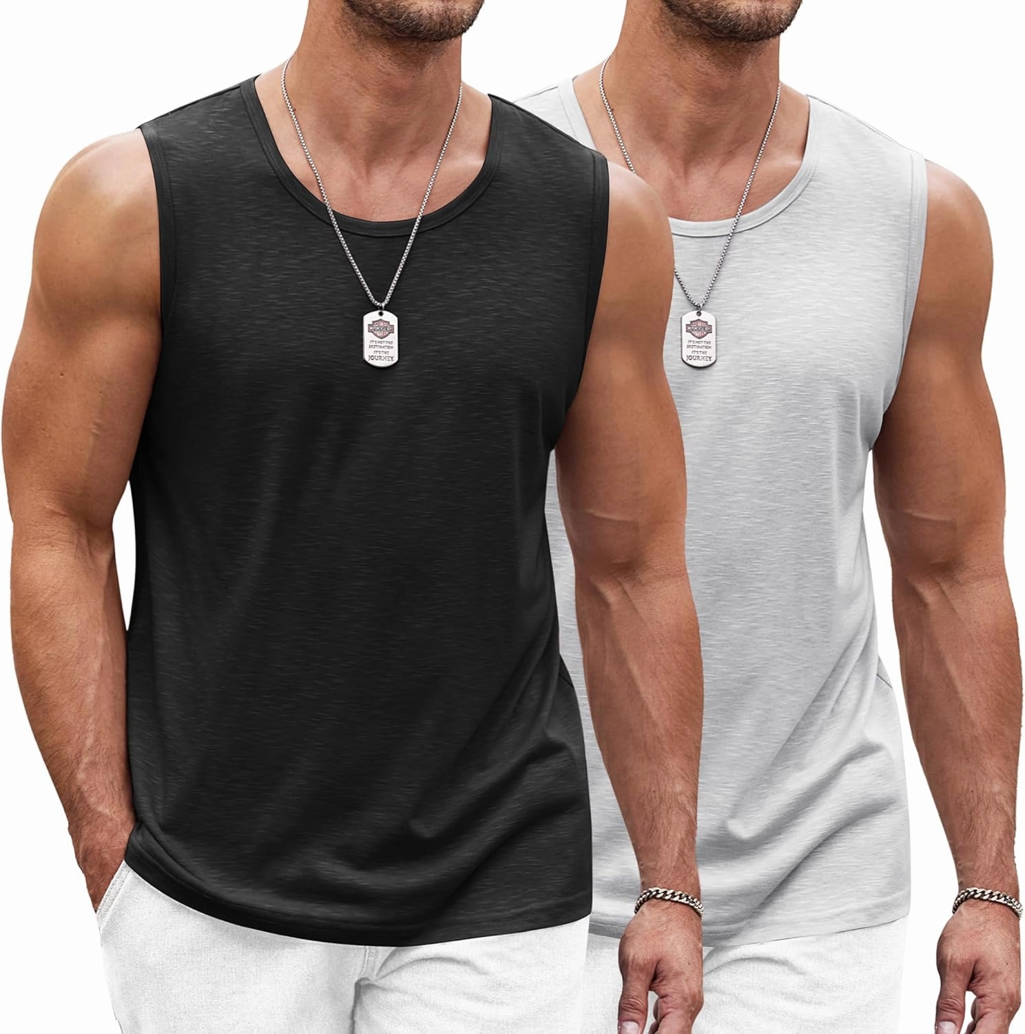 COOFANDY Men's Workout Tank Top 2 Pack Casual Soft Sleeveless Gym Muscle Shirts Bodybuilding Tee