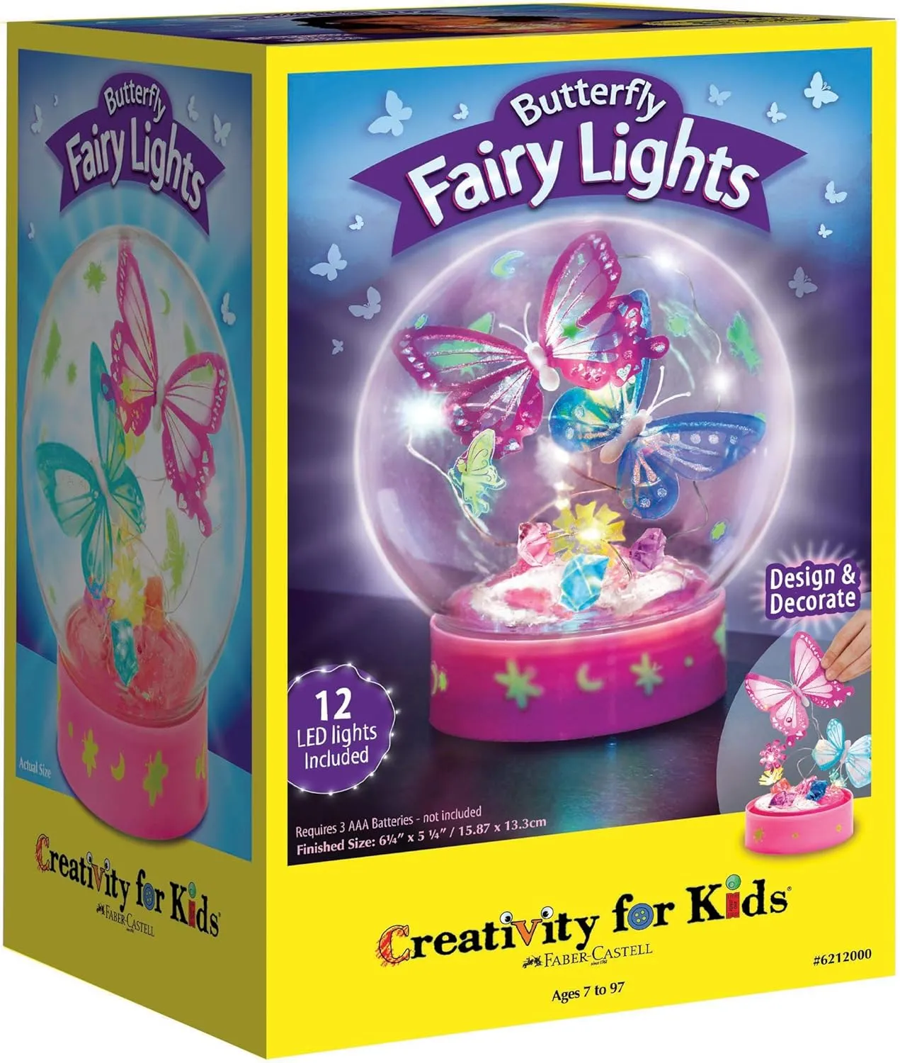 Creativity for Kids Butterfly Fairy Lights Craft Kit - Makes 1 Butterfly Night Light for Kids