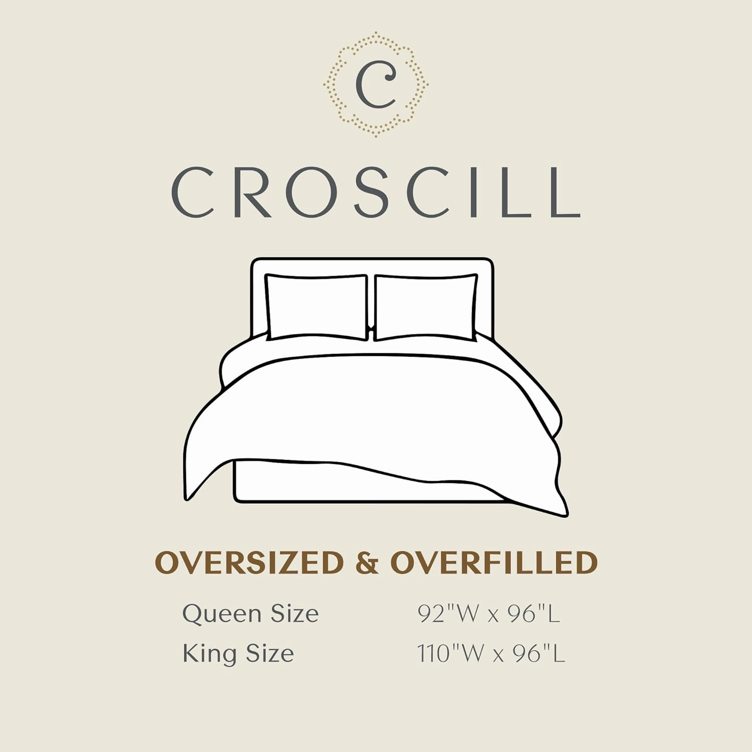 CROSCILL Quilt Set Casual Cord Quilting, Oversized Coverlet for Queen Size Bed, Grid-Patterned Texture, All Season, Lightweight & Soft Pre-Washed Cotton Coverlet Bedspread, Shams, Gema, White 3 Piece