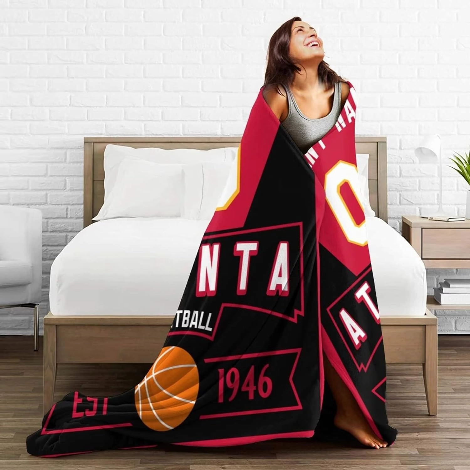 Custom Basketball Throw Blankets Personalized Ultra-Soft Micro Fleece Blankets with Name Numbers for Fans Gifts