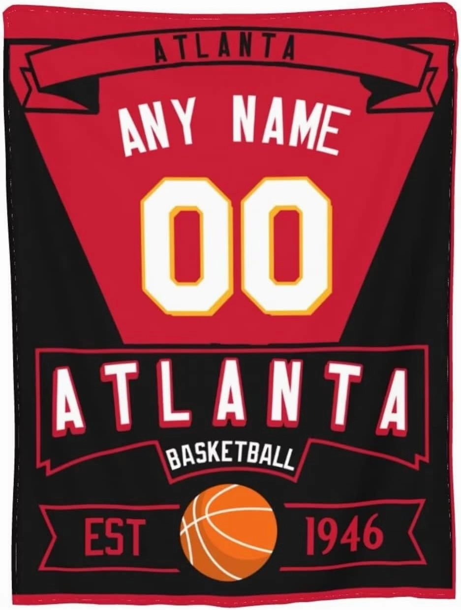 Custom Basketball Throw Blankets Personalized Ultra-Soft Micro Fleece Blankets with Name Numbers for Fans Gifts