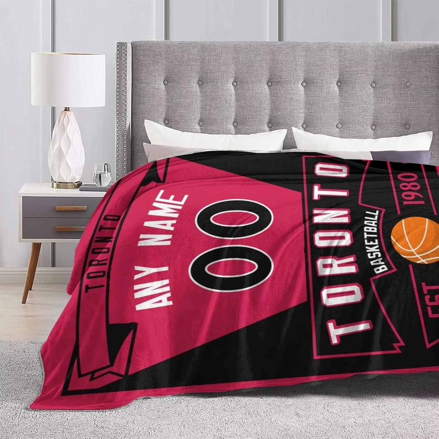 Custom Basketball Throw Blankets Personalized Ultra-Soft Micro Fleece Blankets with Name Numbers for Fans Gifts