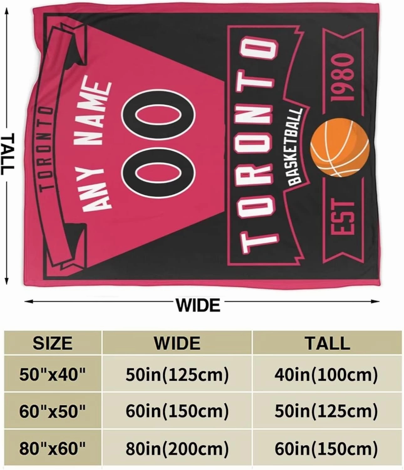 Custom Basketball Throw Blankets Personalized Ultra-Soft Micro Fleece Blankets with Name Numbers for Fans Gifts