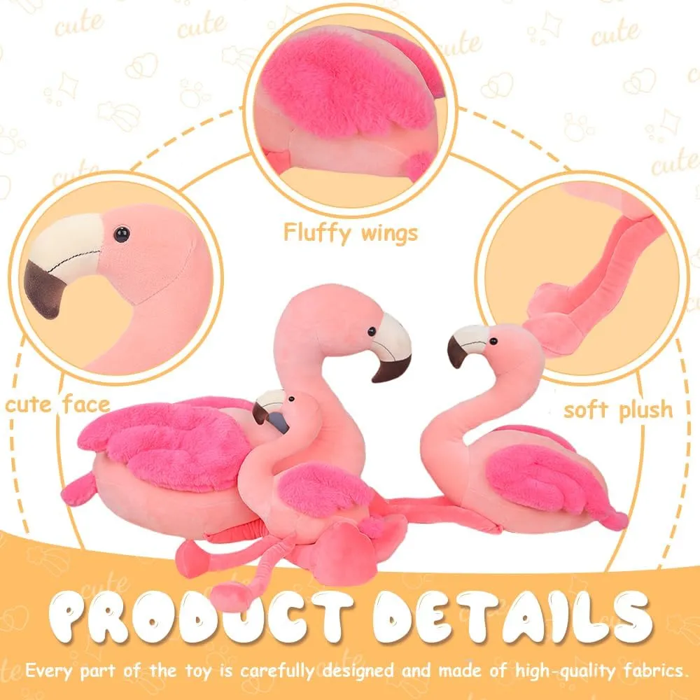 Cute Stuffed Flamingo Plush Toy, 19" Super Soft Pink Flamingo Plushies Animal for Girls