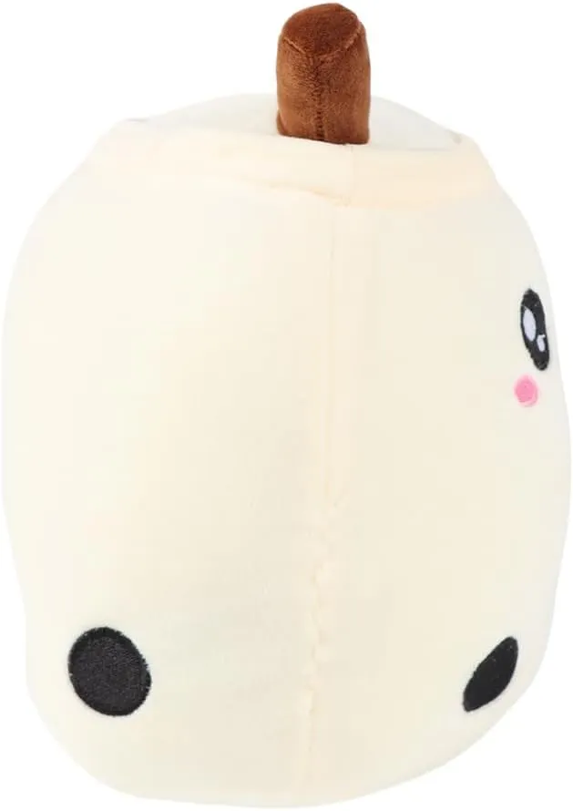 Cute White Boba Milk Tea Plush Pillow, Creative Bubble Stuffed Animal Toy, Soft Squishy Kawaii Birthday Christmas Holiday Valentines Gifts, 9.06"