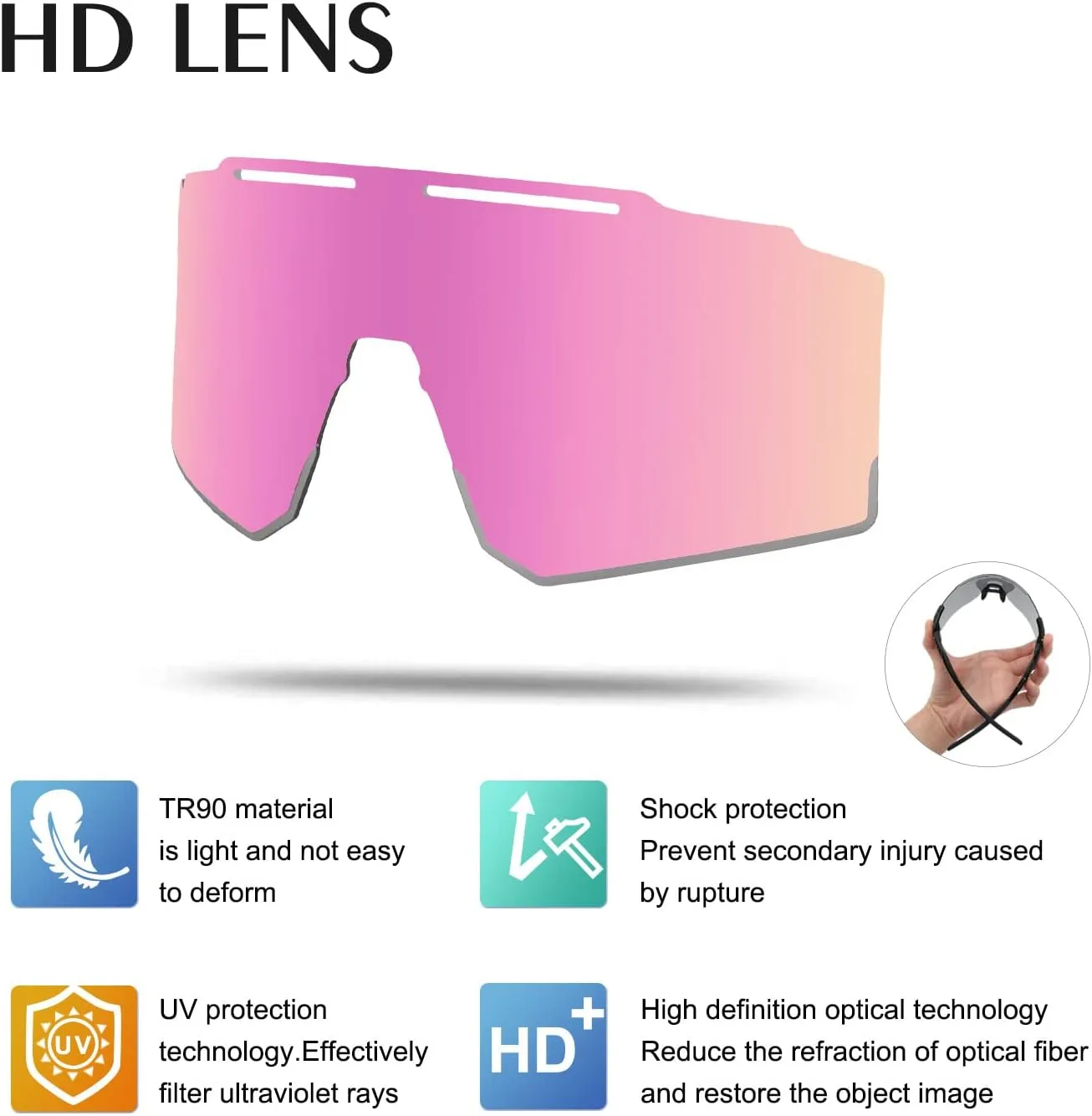 Cycling Sunglasses Polarized Sunglasses for Cycling Men Women with 1 Lens or 3 Interchangeable Lens Baseball Glasses