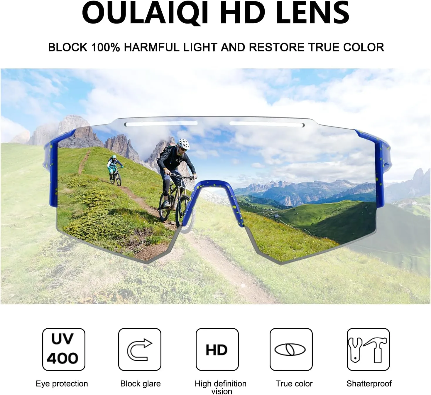 Cycling Sunglasses Polarized Sunglasses for Cycling Men Women with 1 Lens or 3 Interchangeable Lens Baseball Glasses