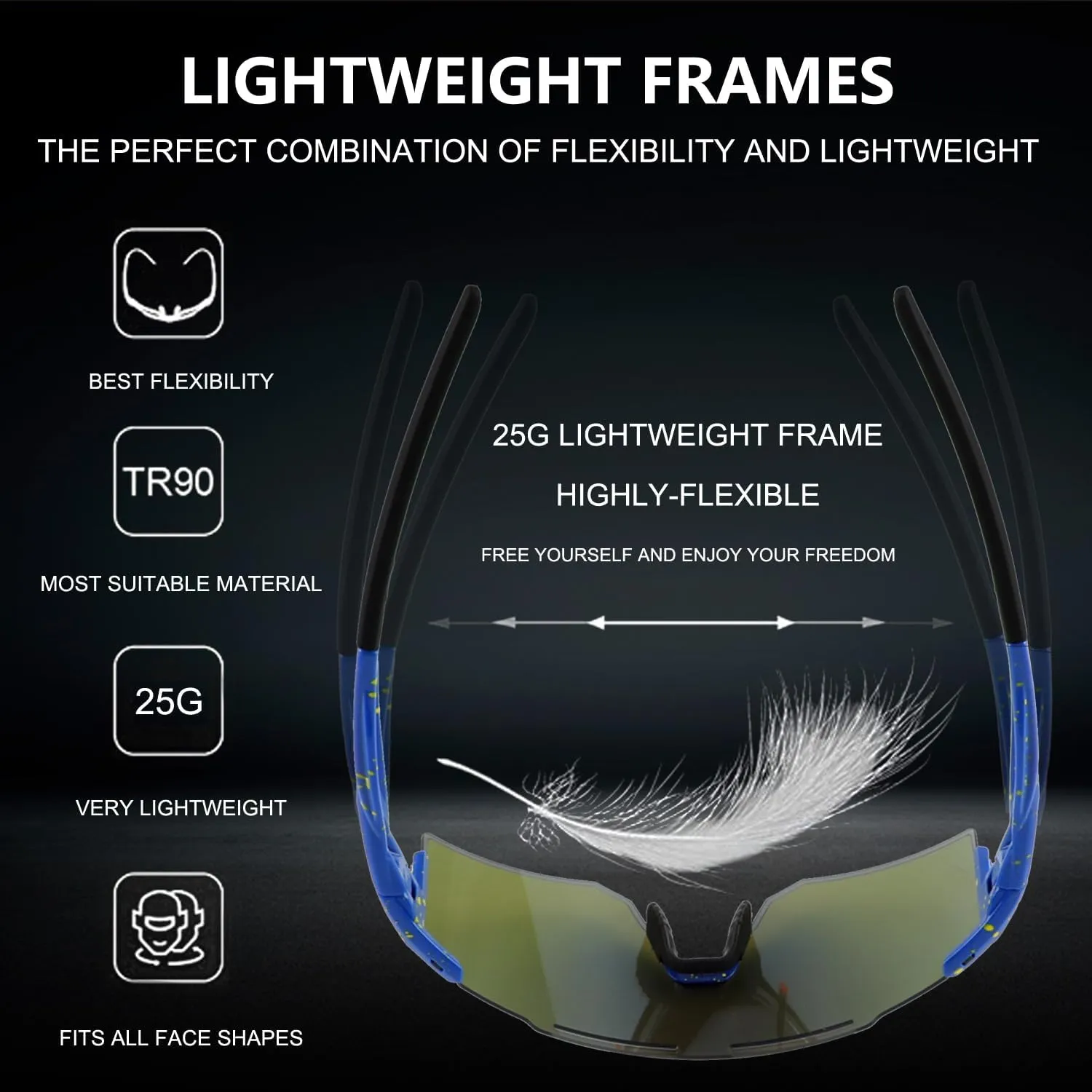 Cycling Sunglasses Polarized Sunglasses for Cycling Men Women with 1 Lens or 3 Interchangeable Lens Baseball Glasses
