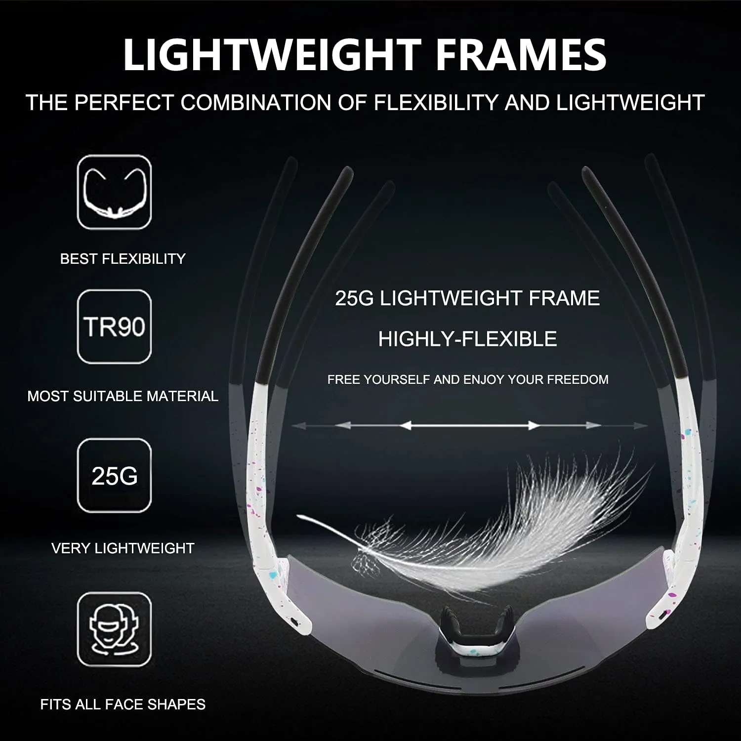 Cycling Sunglasses Polarized Sunglasses for Cycling Men Women with 1 Lens or 3 Interchangeable Lens Baseball Glasses