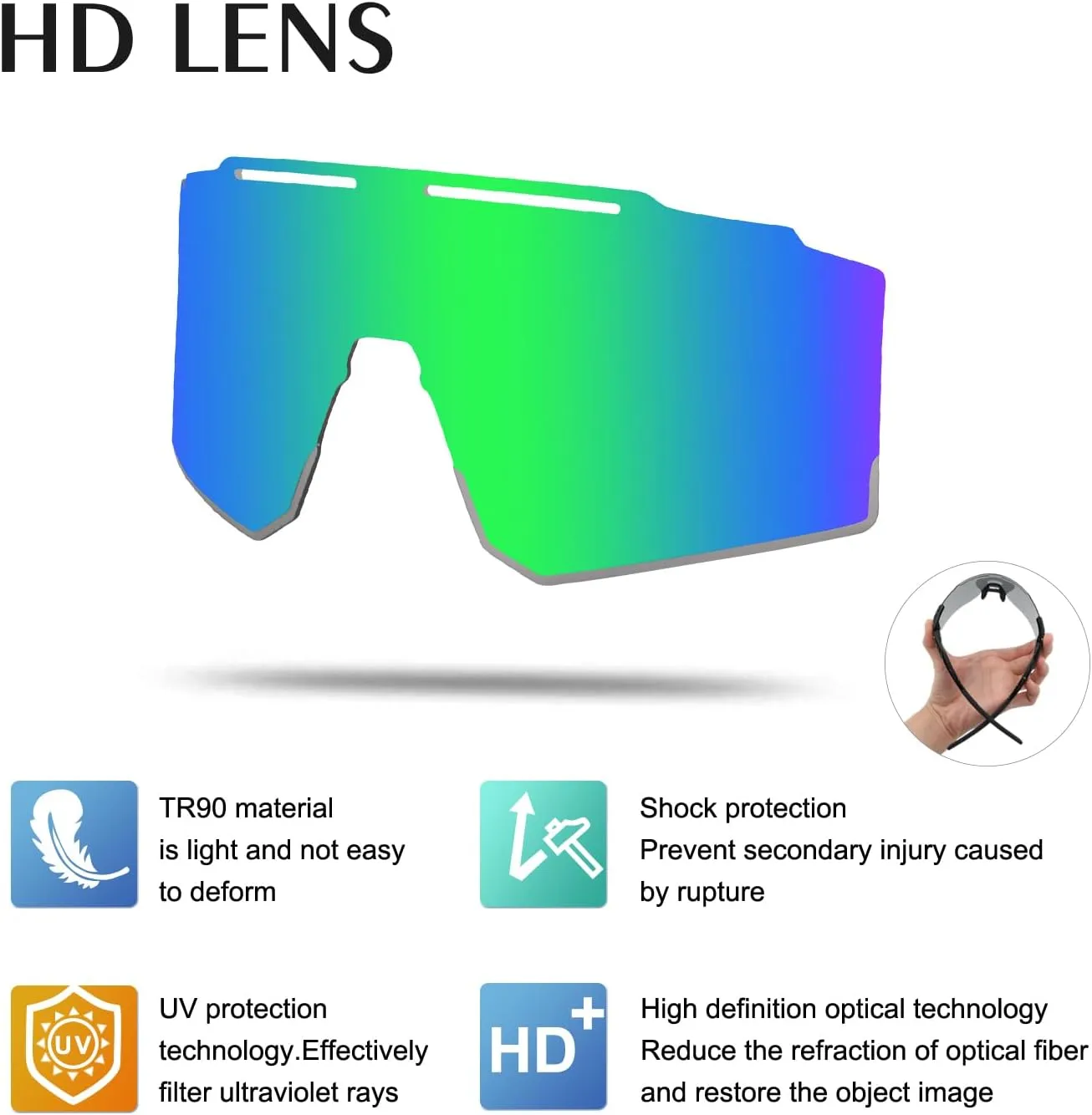 Cycling Sunglasses Polarized Sunglasses for Cycling Men Women with 1 Lens or 3 Interchangeable Lens Baseball Glasses