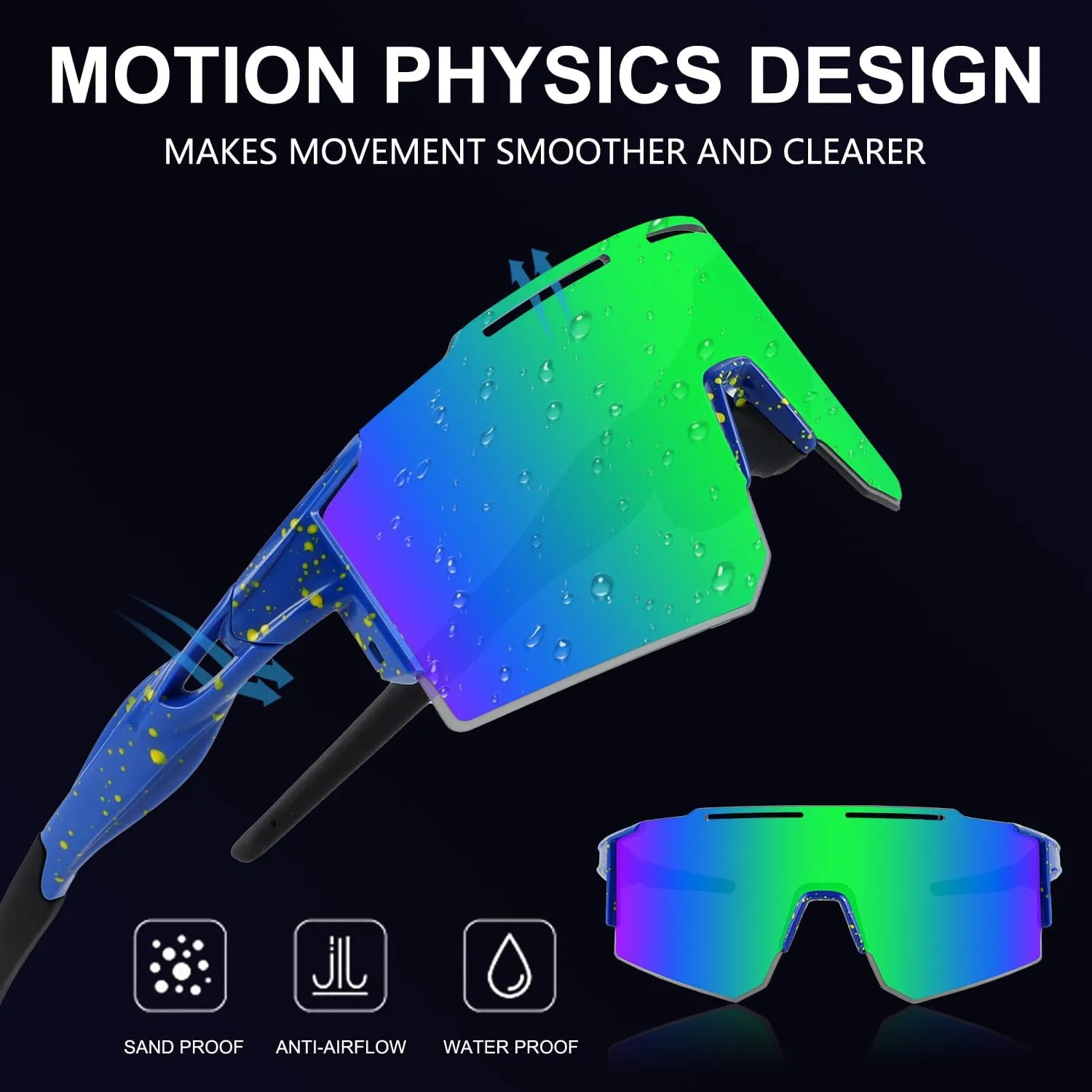 Cycling Sunglasses Polarized Sunglasses for Cycling Men Women with 1 Lens or 3 Interchangeable Lens Baseball Glasses