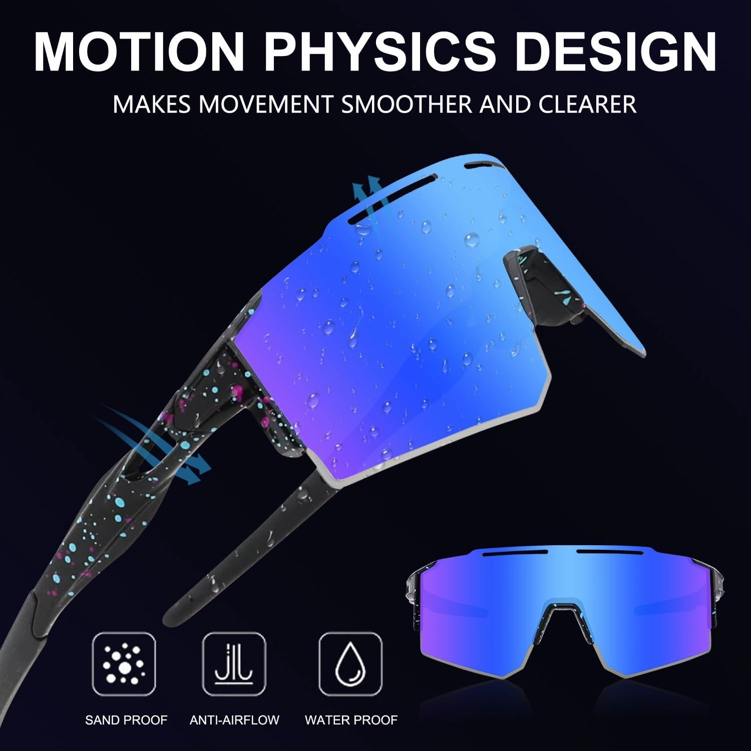 Cycling Sunglasses Polarized Sunglasses for Cycling Men Women with 1 Lens or 3 Interchangeable Lens Baseball Glasses