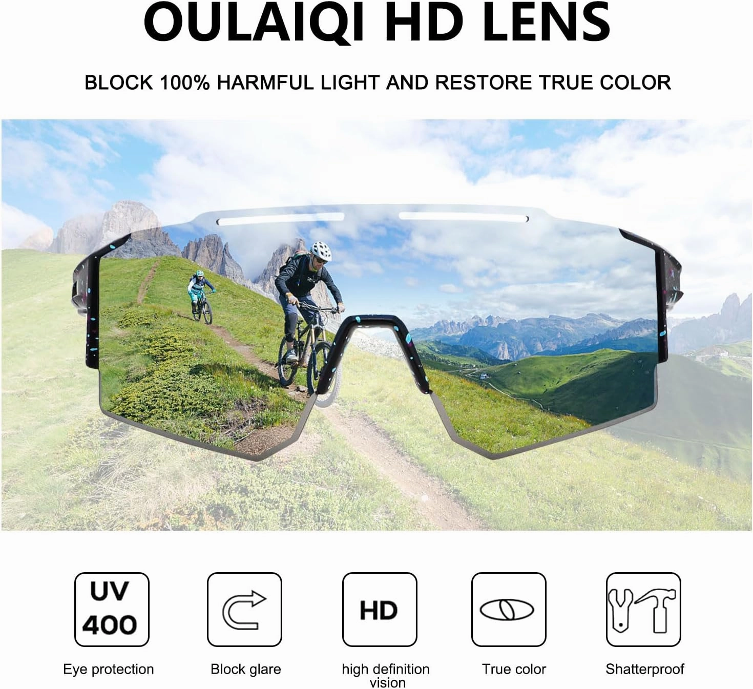 Cycling Sunglasses Polarized Sunglasses for Cycling Men Women with 1 Lens or 3 Interchangeable Lens Baseball Glasses