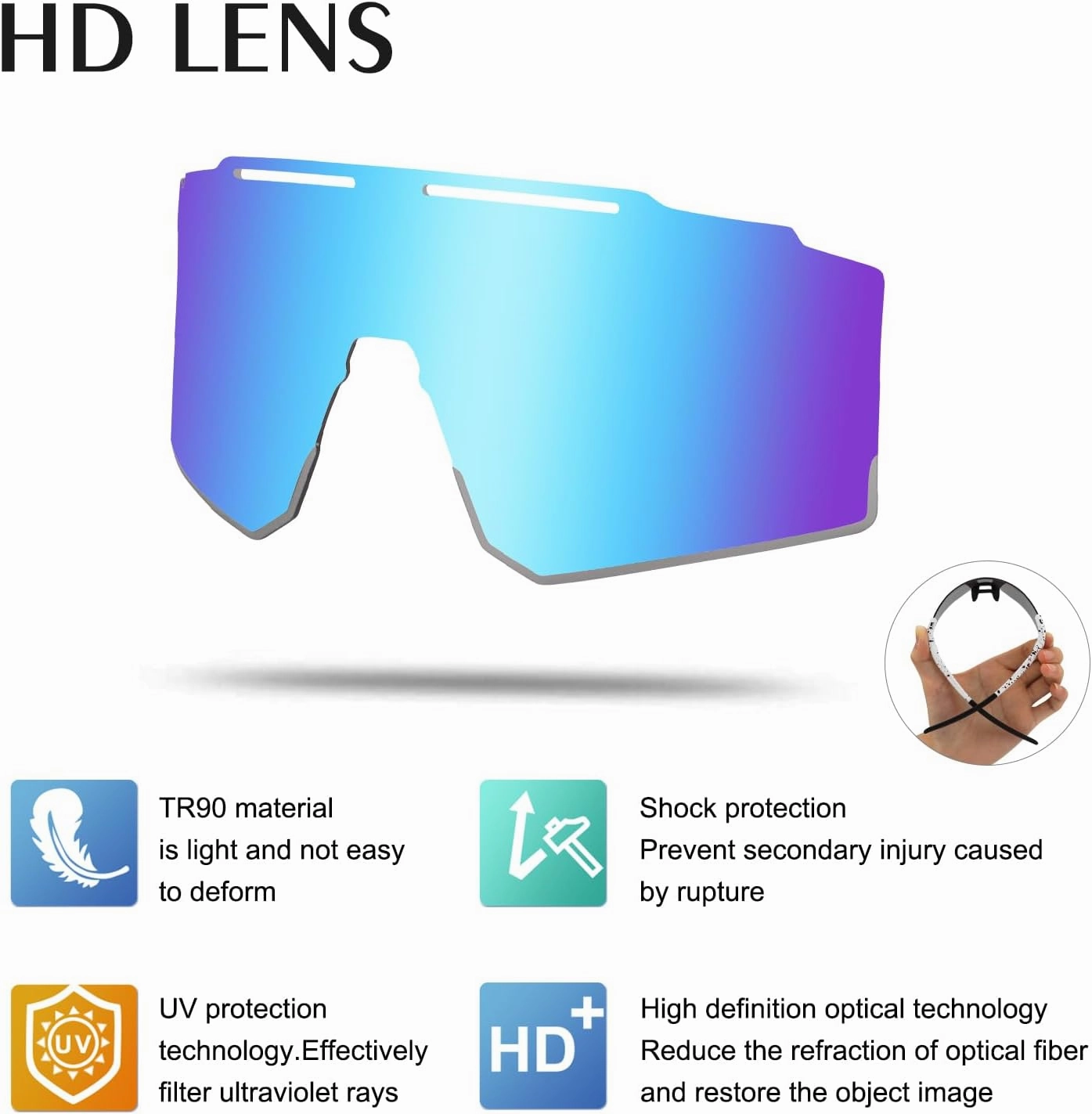 Cycling Sunglasses Polarized Sunglasses for Cycling Men Women with 1 Lens or 3 Interchangeable Lens Baseball Glasses