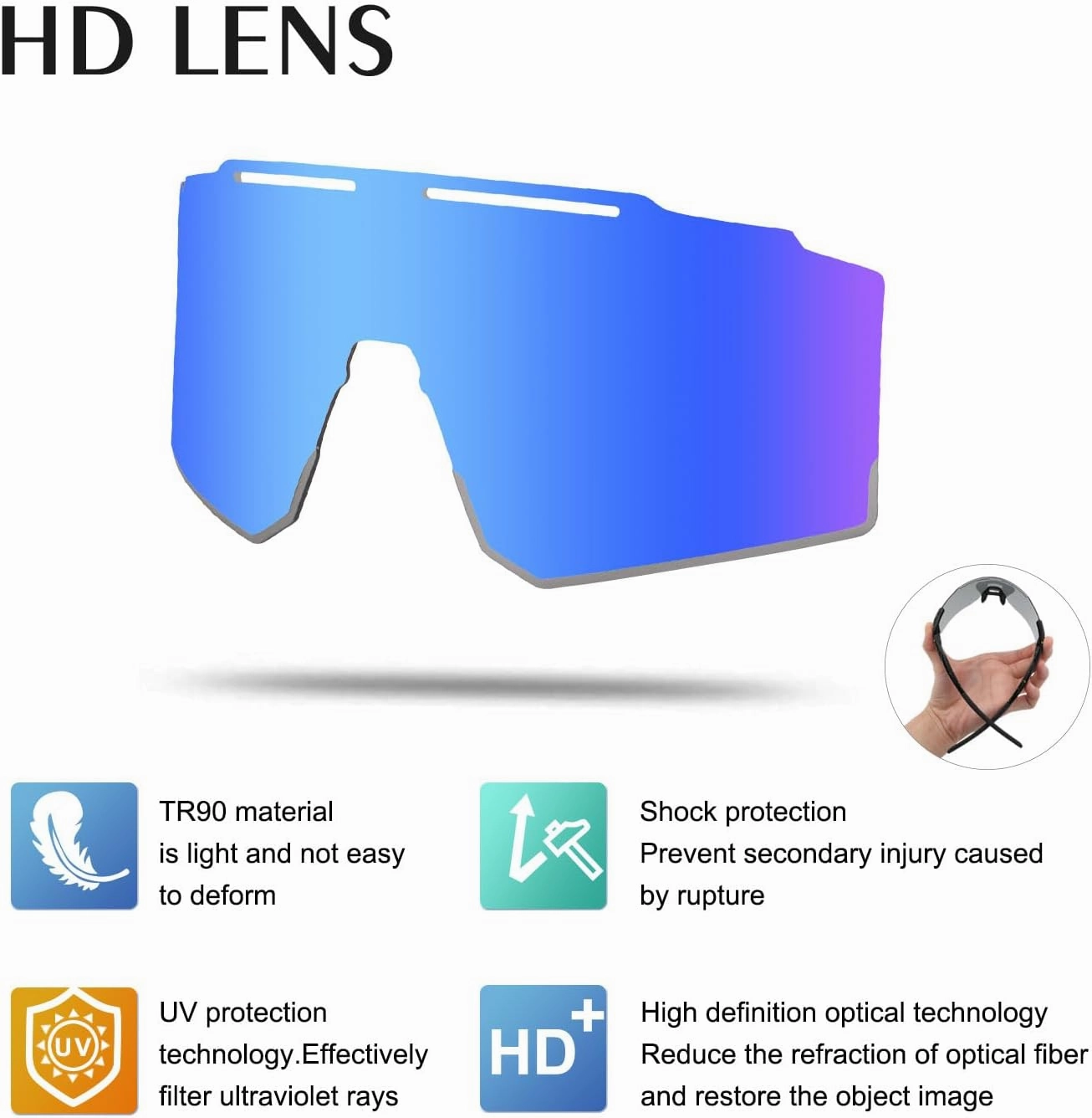 Cycling Sunglasses Polarized Sunglasses for Cycling Men Women with 1 Lens or 3 Interchangeable Lens Baseball Glasses