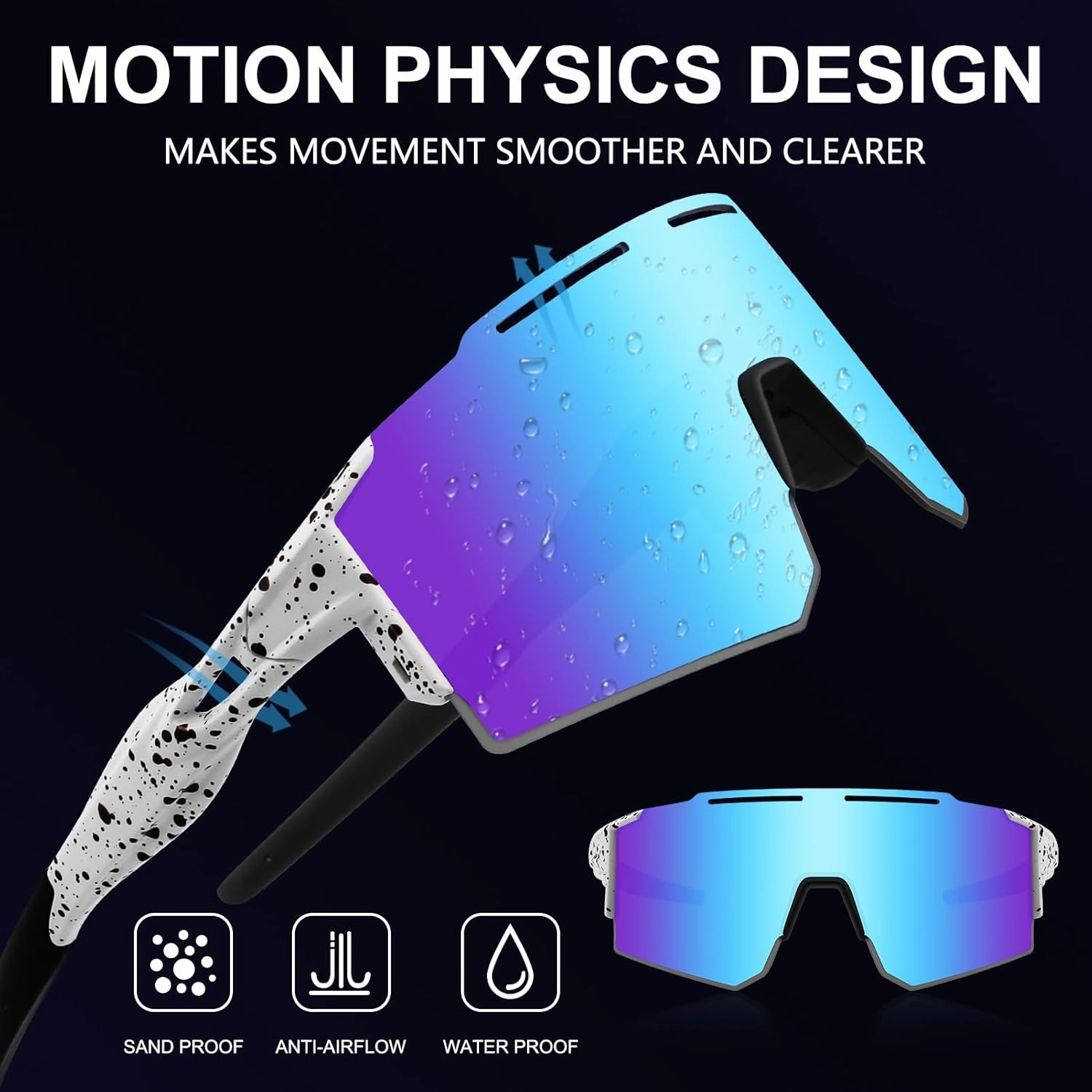 Cycling Sunglasses Polarized Sunglasses for Cycling Men Women with 1 Lens or 3 Interchangeable Lens Baseball Glasses