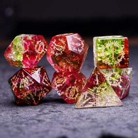D&D Dice Set Pretty Colorful Role Playing Dice Set with Elven Whispers, DND Polyhedral Dice for Dungeons and Dragons Role Playing Game(RPG),MTG,Pathfinder,Table Game,Board Games