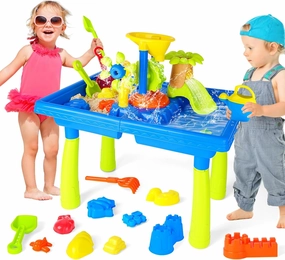 deAO Kids Water Table Toys Outdoor Toys for Toddlers Water Table Outdoor Activity Sensory Table,Kids Sand and Water Play Table for Toddlers 3 4 5 6 7