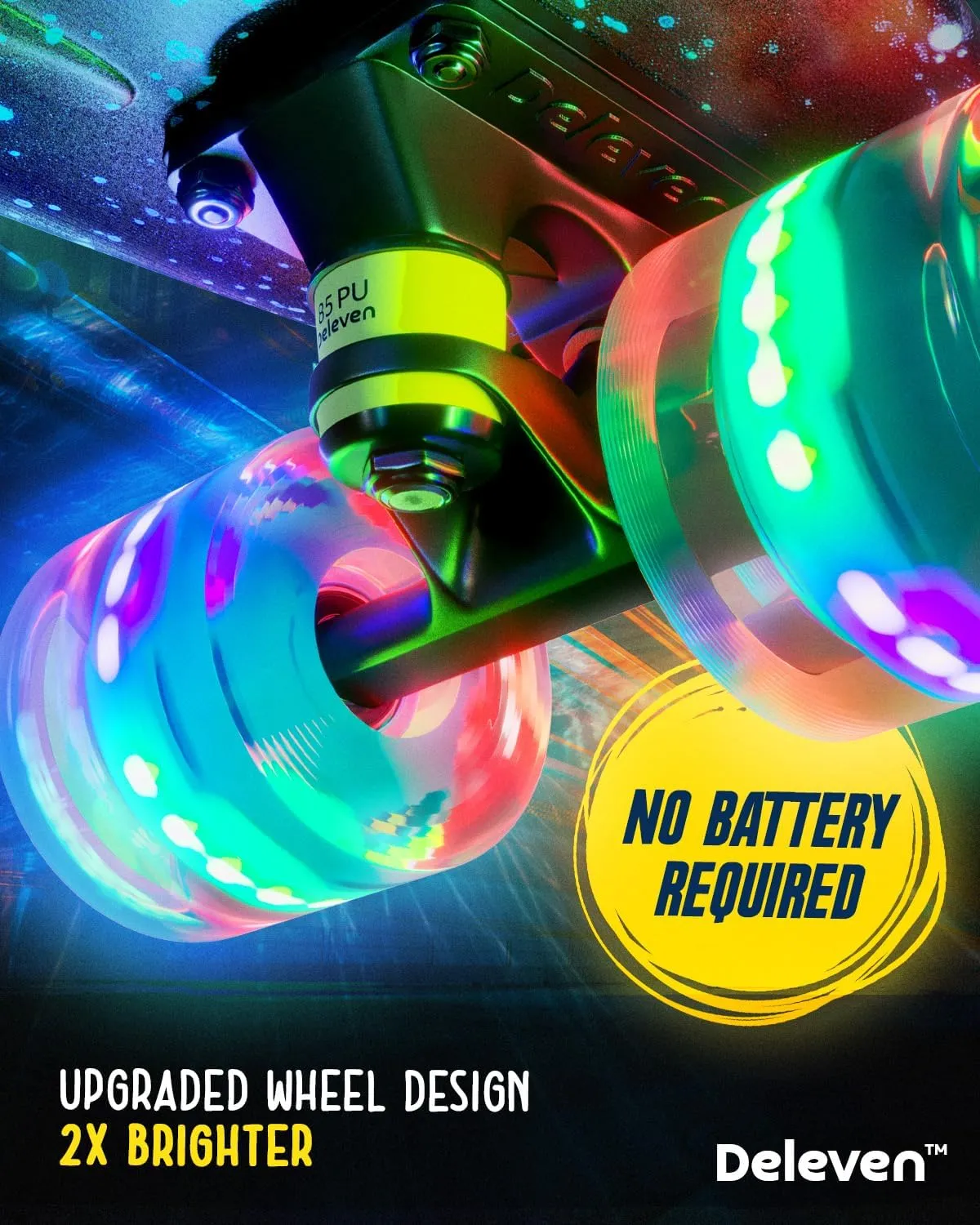 Deleven 22" Skateboard with Skate Tool, ABEC 7 Bearings - Mini Skateboard Cruiser for Kids Beginners Adults Boys & Girls