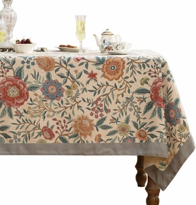 Designer Vintage Linen Rectangle Tablecloth,French Rustic Floral Table Cloth with Colorful Pattern,Decor Table Cover for Kitchen,Dining,Tea Party,Home,Christmas,55"*71"