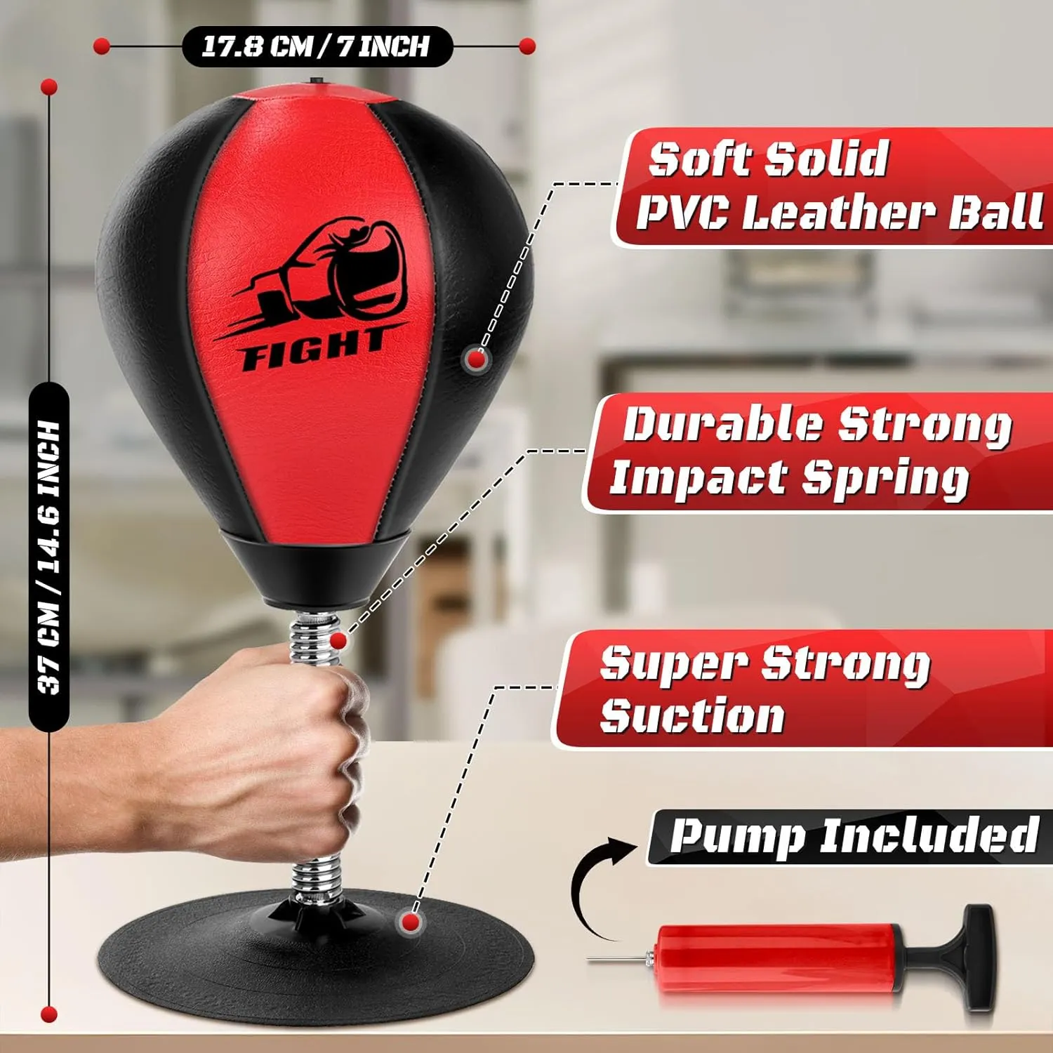 Desktop Punching Bag, Stress Relief Boxing Bag Speed Balls, Desk Punching Bag Stress Buster-Super Suctions to Your Desk, Christmas Thanksgiving White Elephant Gifts for Boss or Coworker