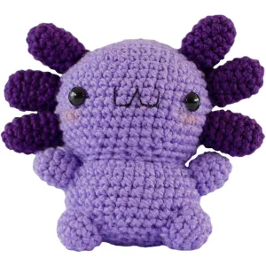 Despojo & Esponjoso 5" New Chibi Axolotl Kawaii Axolotl Soft Handmade Crochet Stuffed Animal Toy for Girls boy (Purple)