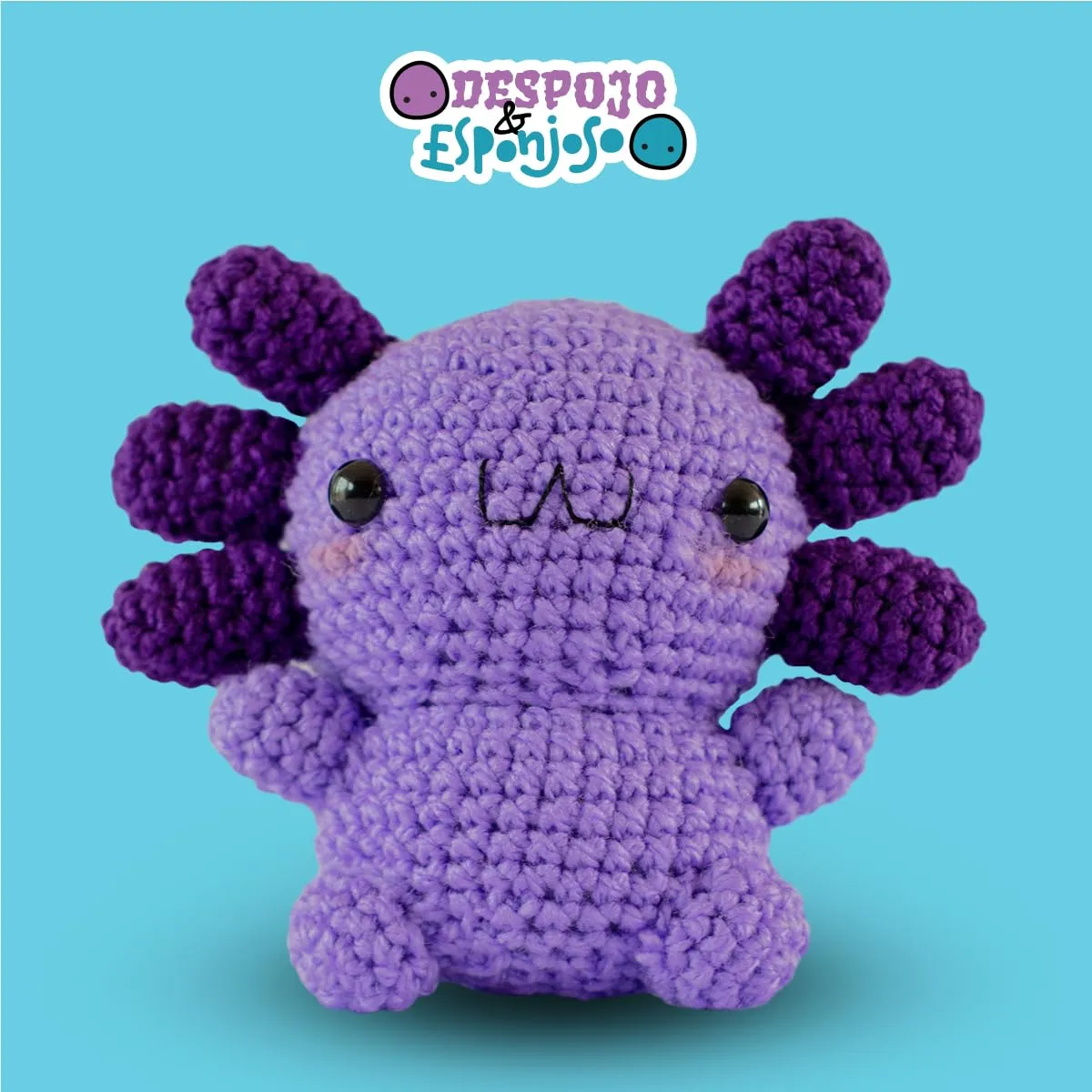 Despojo & Esponjoso 5" New Chibi Axolotl Kawaii Axolotl Soft Handmade Crochet Stuffed Animal Toy for Girls boy (Purple)