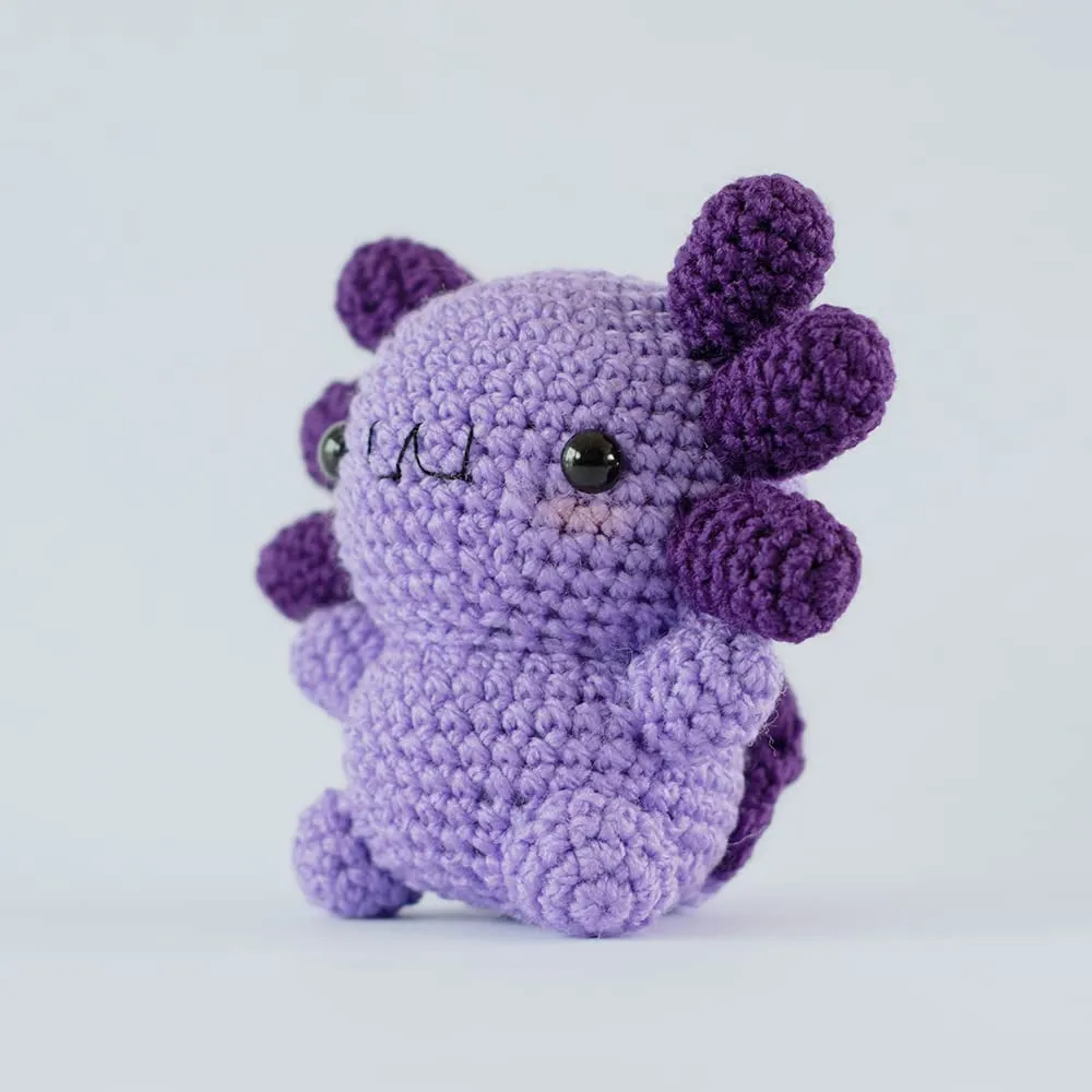 Despojo & Esponjoso 5" New Chibi Axolotl Kawaii Axolotl Soft Handmade Crochet Stuffed Animal Toy for Girls boy (Purple)