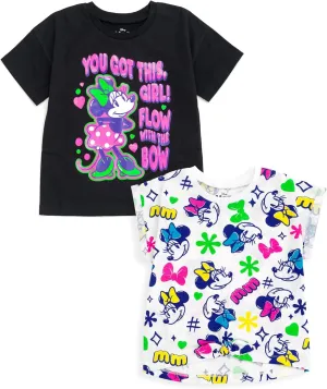 Disney Floral 2 Pack T-Shirts Infant to Big Kid Sizes (12 Months - 14-16)