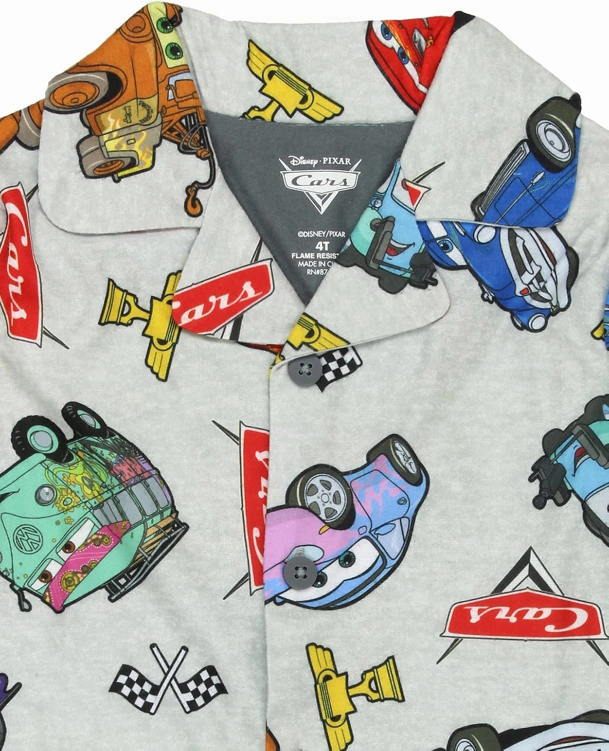 Disney Cars Toddler Kids Flannel Coat Style Pajamas Set