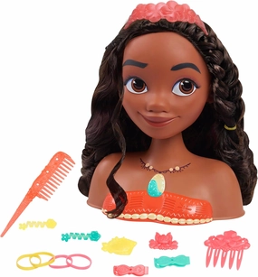 Disney Princess Moana Styling Head, 14-Pieces, Pretend Play, Kids Toys for Ages 3 Up by Just Play