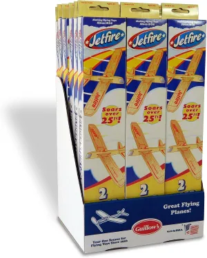 Display of 24 Guillow's Jetfire Twin Packs (48 Toy Gliders Total) GUI-32-DIS