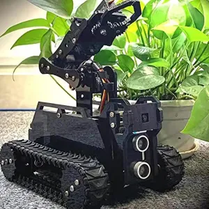 DIY Robot Model Kit for Raspberry Pi 4/3 Model B /B WiFi Wireless Smart Robot Car Kit with 4-DOF Robotic Arm/OpenCV Target Tracking/Video Transmission Rasptank Robotic Kit with PDF