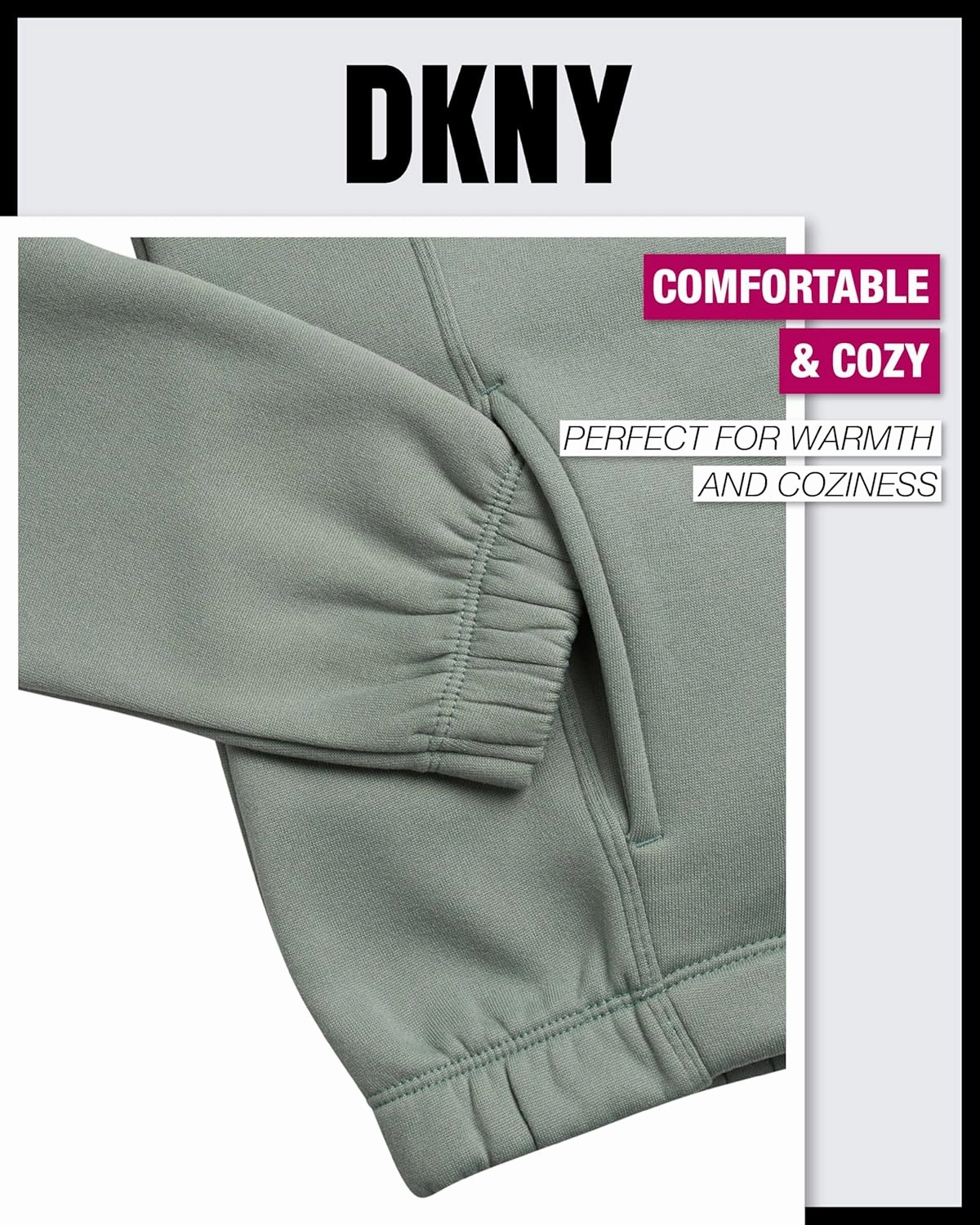DKNY Girls 3-Piece Athletic Fleece Zip Sweatshirt Hoodie and Jogger Set (4-12)