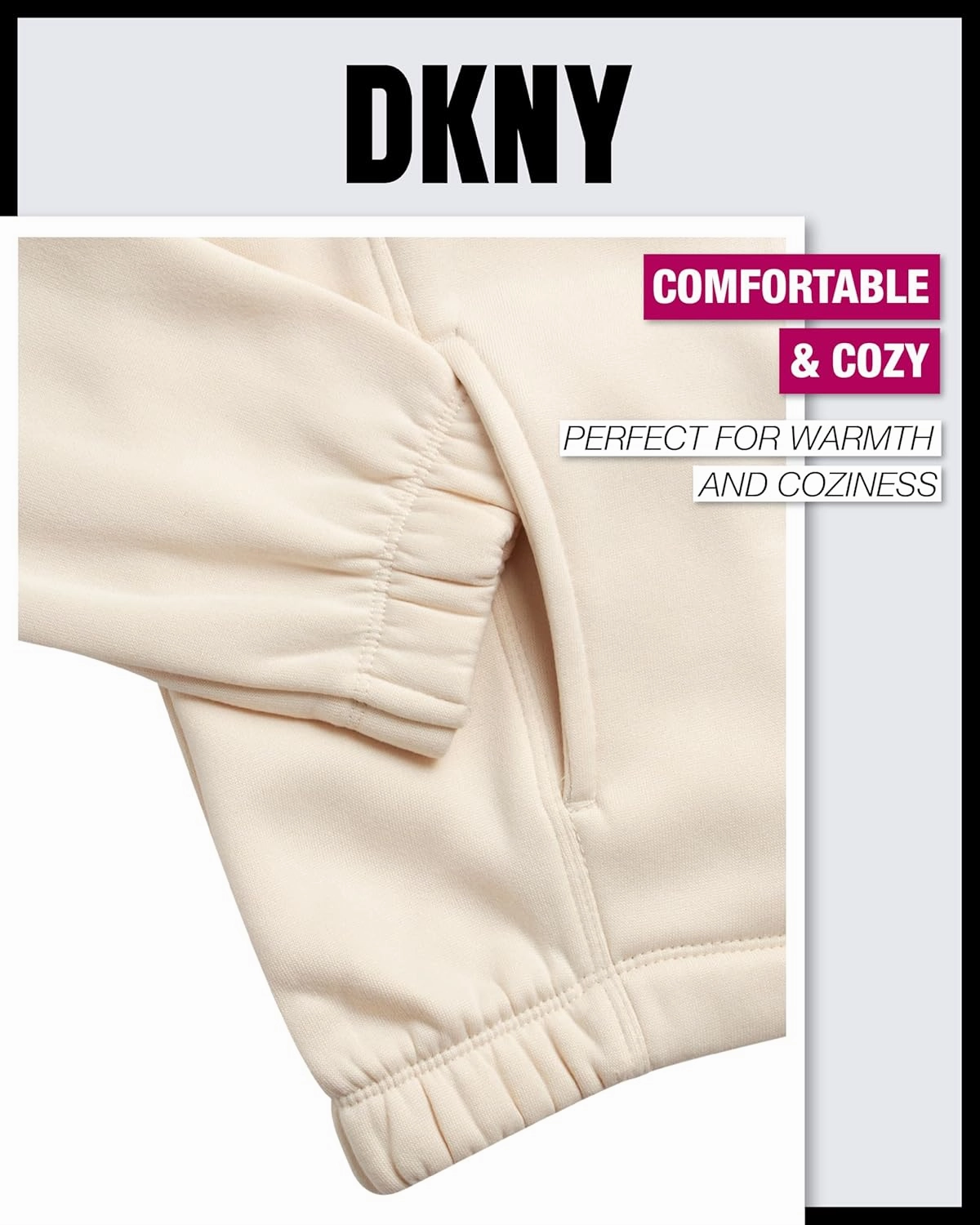 DKNY Girls 3-Piece Athletic Fleece Zip Sweatshirt Hoodie and Jogger Set (4-12)