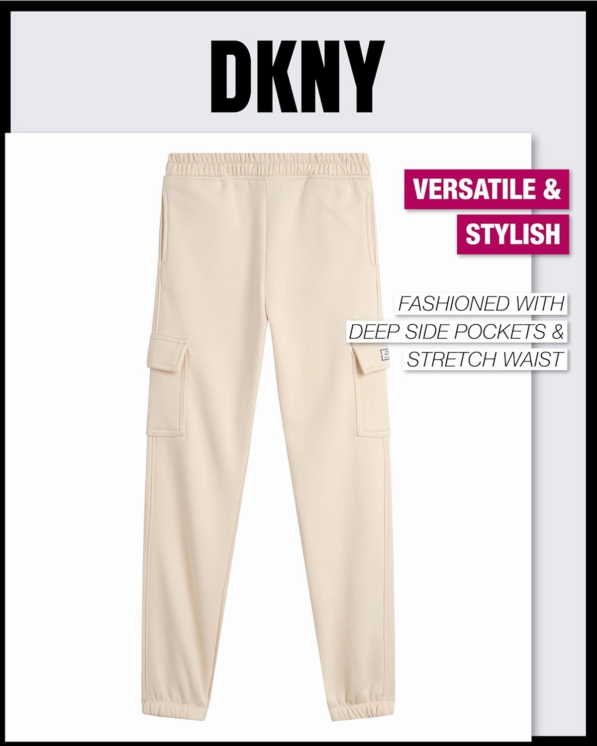 DKNY Girls 3-Piece Athletic Fleece Zip Sweatshirt Hoodie and Jogger Set (4-12)