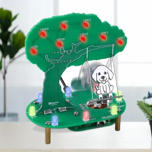 Dog Swing Soldering Project, ICSTATION Electromagnetic Swing Soldering Practice Kits with RGB LED Lights DIY Electronics Kit for School Education Creative Present Desktop Decoration