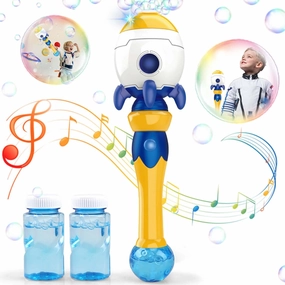 Dolanus Bubble Wands for Kids Age 3 4 5 6 Year Old Boys: Space Rocket Bubble Machine for Kids, Toys for 3 4 5 6 Year Old Boys, Gifts for Boys Age 3 4 5, Outdoor Toys for Toddlers 3-5, Blue