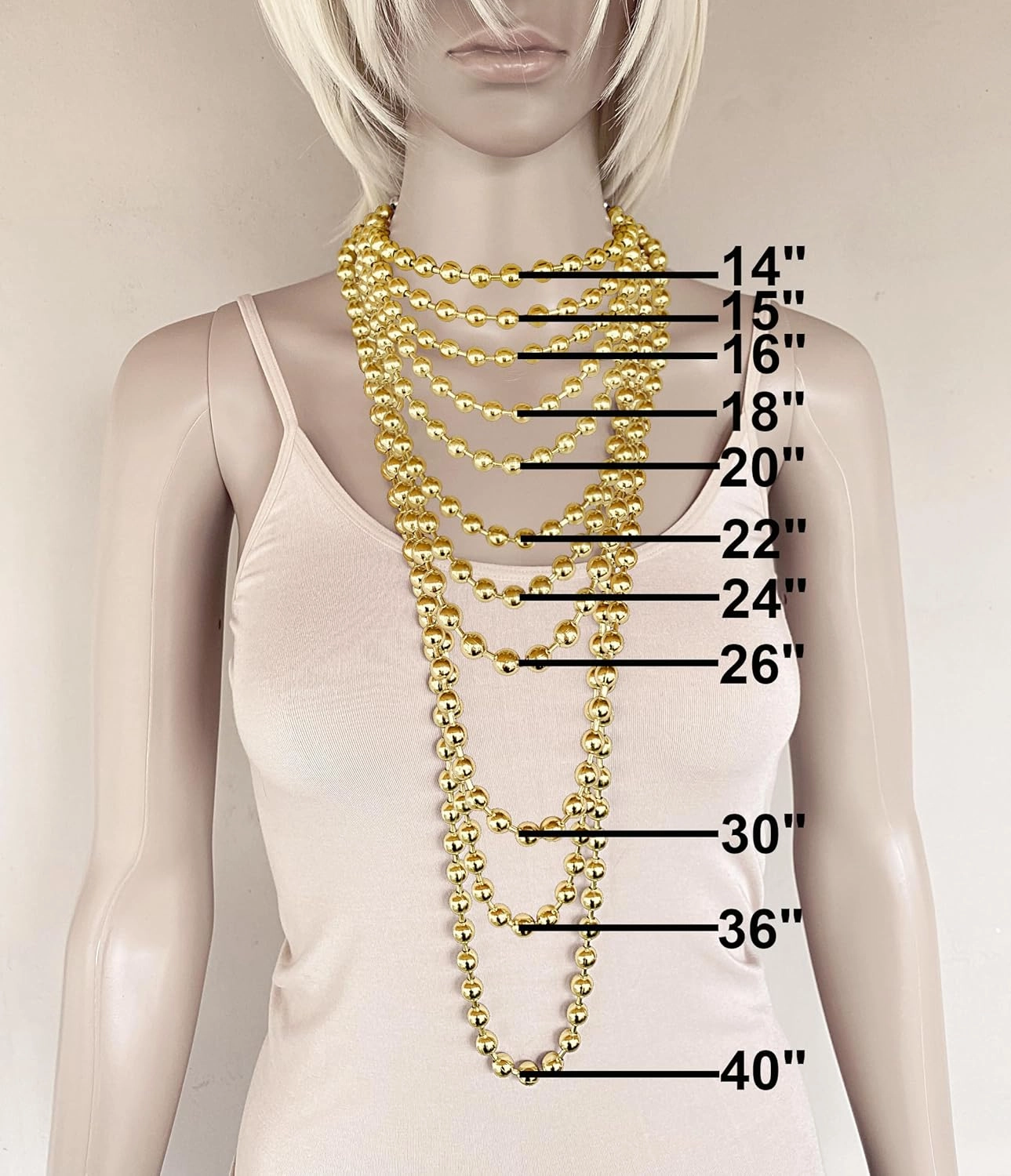 DragonWeave Jewelry 9.5mm Extra Large Gold Brass Ball Chain Mens Necklace Extra Durable Color Protect Finish Any Length