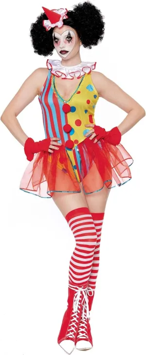 Dreamgirl Women's Big Top Babe Costume - Colorful Bodysuit with Organza and Sequin Details