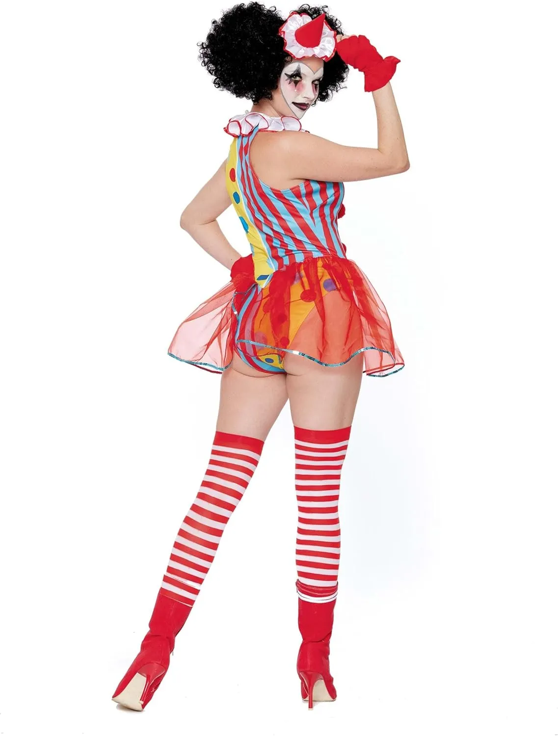 Dreamgirl Women's Big Top Babe Costume - Colorful Bodysuit with Organza and Sequin Details