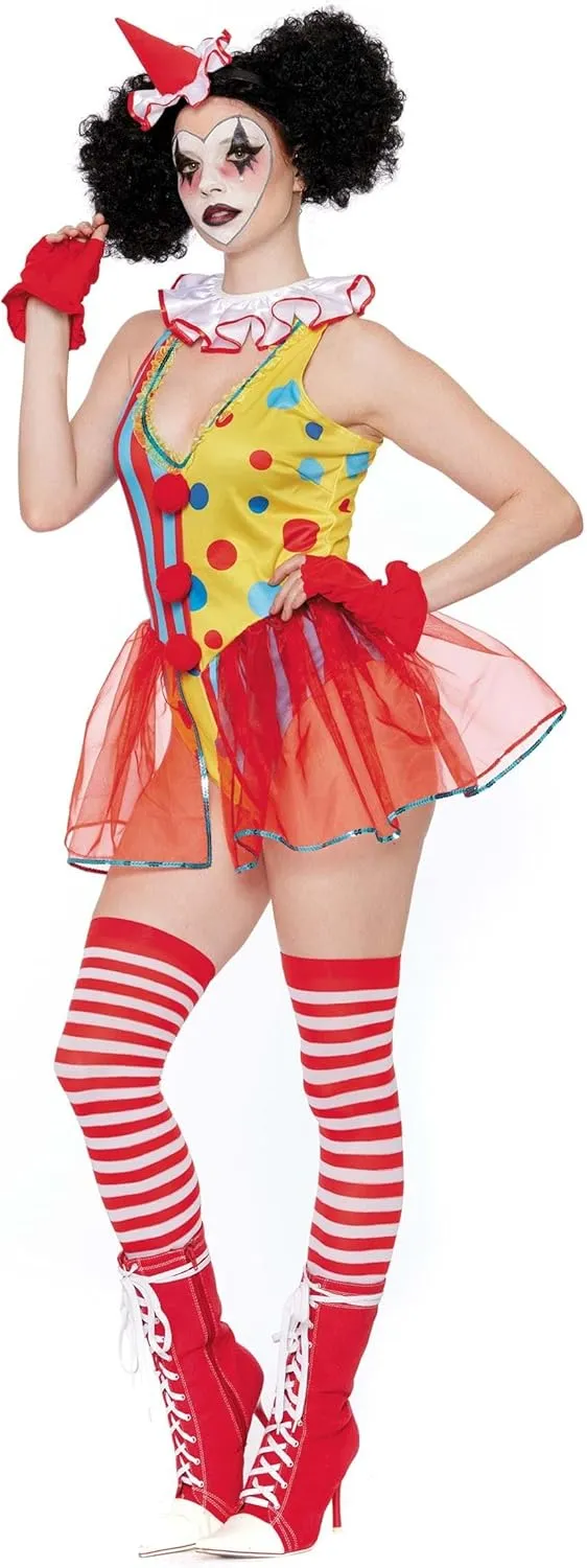 Dreamgirl Women's Big Top Babe Costume - Colorful Bodysuit with Organza and Sequin Details