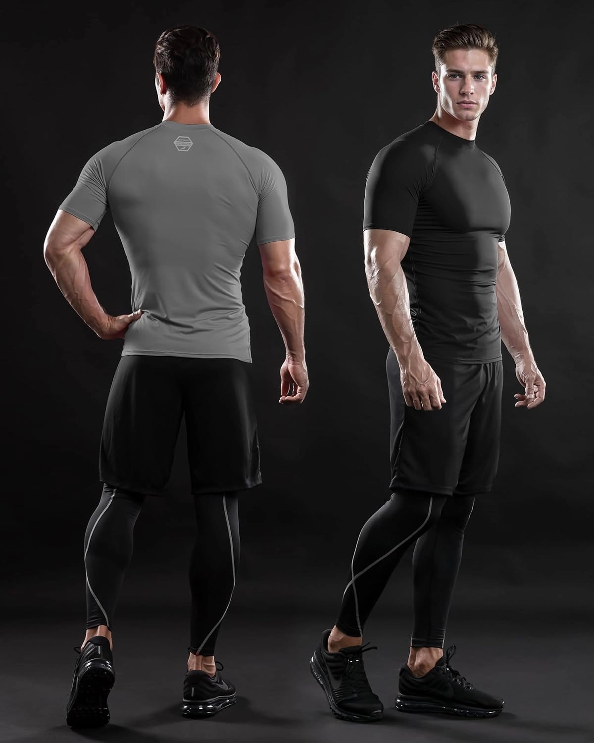 DRSKIN 3, 2 or 1 Pack Men's Compression Shirt Short Sleeve Top Baselayer Sports T-Shirt Athletic Running Active Workout