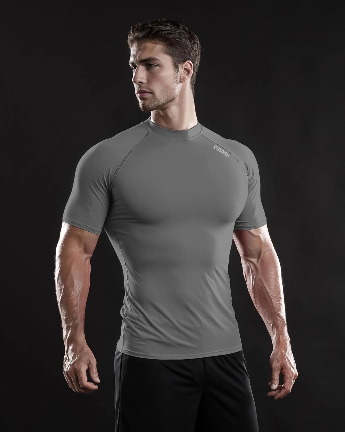 DRSKIN 3, 2 or 1 Pack Men's Compression Shirt Short Sleeve Top Baselayer Sports T-Shirt Athletic Running Active Workout