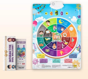 Dua Wall Chart - Interactive Islamic Learning Tool for Kids - Visual & Audio Teaching of Duas & Quran Surahs in Arabic, English - Islamic Gifts for Muslims, Children & Families for Ramadan