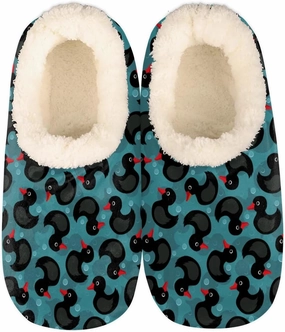 Duck Cute Indigo House Slippers for Women Men Indoor Fuzzy Slippers Closed Back Bedroom Shoes Lightweight Cozy Non-slip Home Slippers