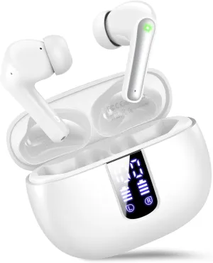 Ear Buds Wireless Earbuds - Bluetooth 5.3 Headphones (48H Playback) Built in Mic with LED Display Charging Case, IP7 Waterproof Earphone for iPhone Andriod Phones Laptop Sports Workout